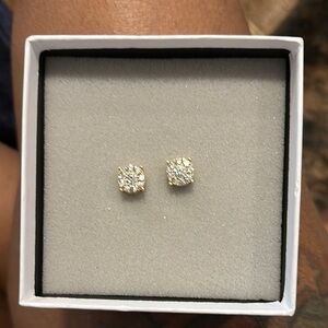 Elegant Gold and Silver Stud Earrings